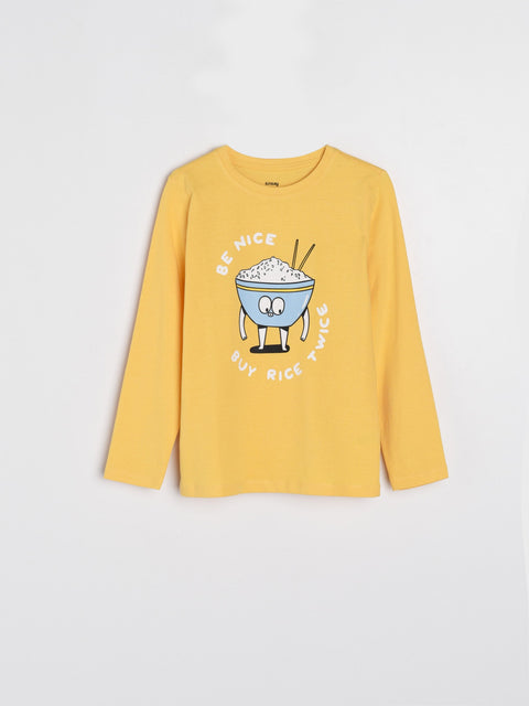 Sinsay Boy's Yellow Long-sleeved Blouse With Print | Sinsay In Lebanon