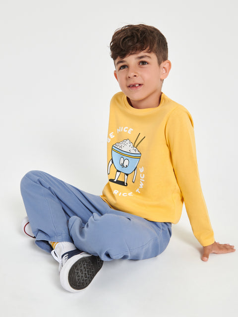 Sinsay Boy's Yellow Long-sleeved Blouse With Print | Sinsay In Lebanon