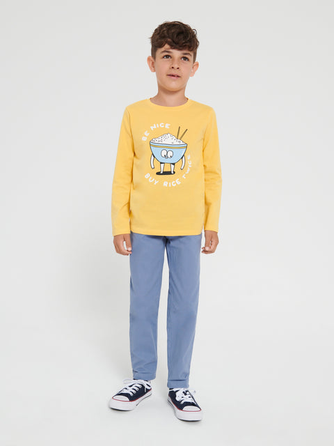 Sinsay Boy's Yellow Long-sleeved Blouse With Print | Sinsay In Lebanon