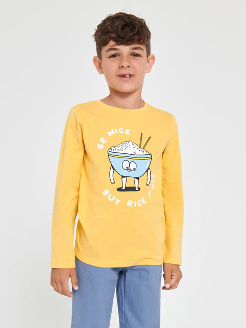 Sinsay Boy's Yellow Long-sleeved Blouse With Print | Sinsay In Lebanon