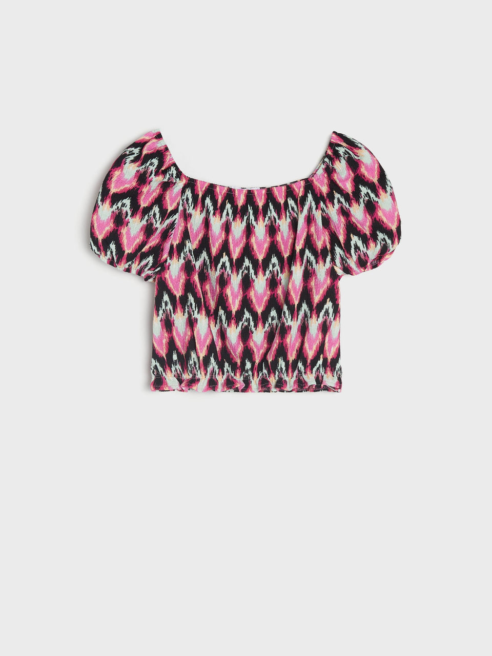 Sinsay Girl's Multicolor Short-Sleeved T-Shirt With Decorative Neckline | Sinsay In Lebanon
