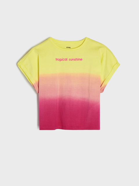 Sinsay Girl's Lime Green Fuchia T-Shirt   | Sinsay in Lebanon