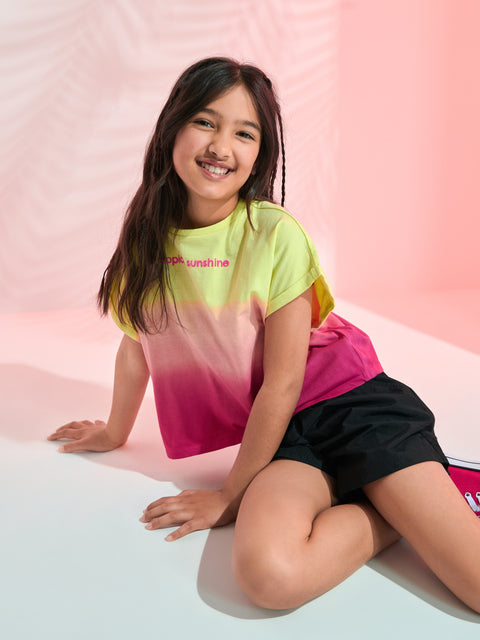 Sinsay Girl's Lime Green Fuchia T-Shirt   | Sinsay in Lebanon