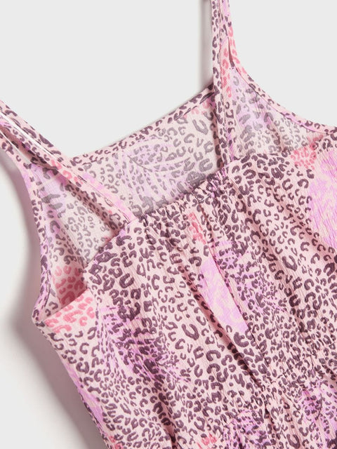 Sinsay Girl's Pink Animal Print Romper | Sinsay In Lebanon