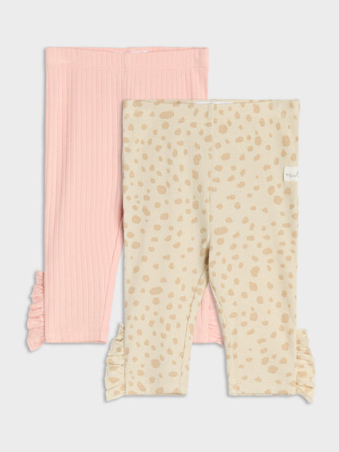 Sinsay Baby Girl's Pink/Beige Pack of 2 Leggings  | Sinsay in Lebanon