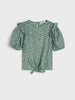 Sinsay Girl's Green Floral Blouse With Tie Detail | Sinsay In Lebanon