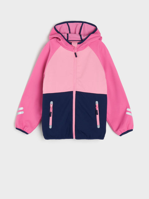 Sinsay Girl's Pink & Navy Softshell Hooded Jacket|Sinsay In Lebanon