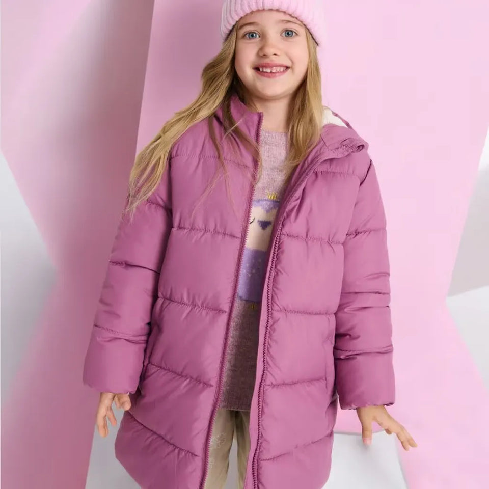 Sinsay Girl's Purple Quilted Puffer Coat