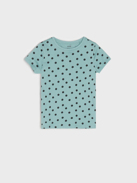 Sinsay Girl's Mint Green Dotted T-Shirt | Sinsay In Lebanon