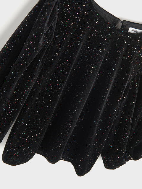 Sinsay Girl's Black Glitter Inserts Blouse | Sinsay In Lebanon