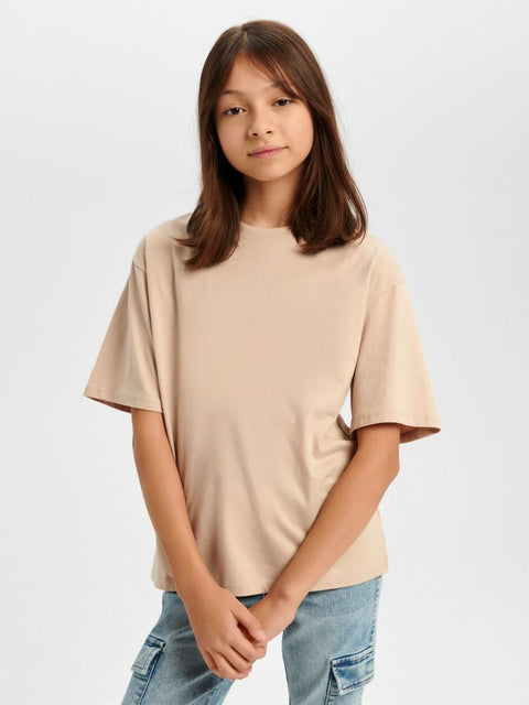 Sinsay Girl's Beige Basic Oversized T-Shirt |Sinsay In Lebanon