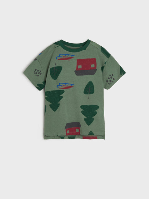 Sinsay Boy's Fresh Green Short-Sleeve T-Shirt With Print | Sinsay In Lebanon