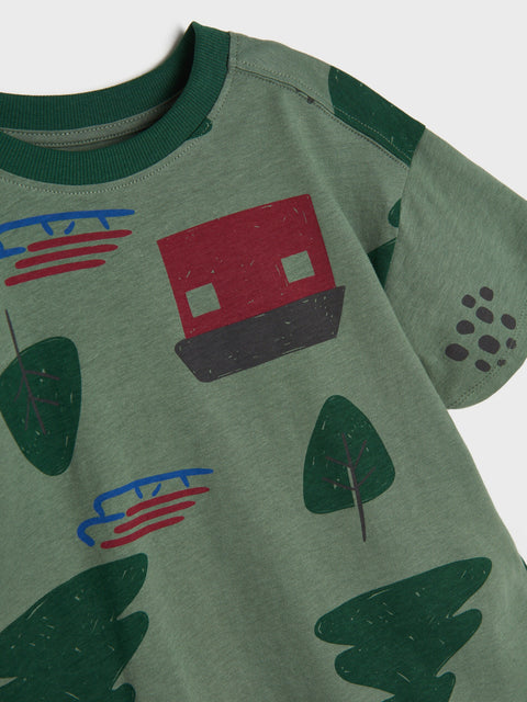 Sinsay Boy's Fresh Green Short-Sleeve T-Shirt With Print | Sinsay In Lebanon