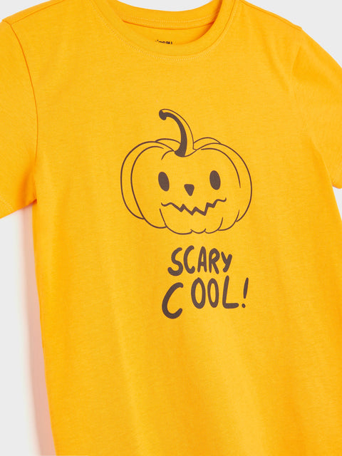 Sinsay Boy's Orange Halloween Print T-Shirt | Sinsay In Lebanon