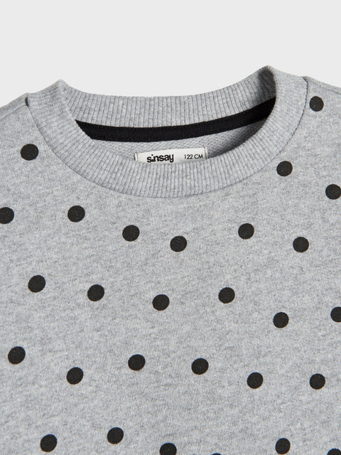 Sinsay Baby Girl's Grey & Black Dotted Sweatshirts | Sinsay In Lebanon