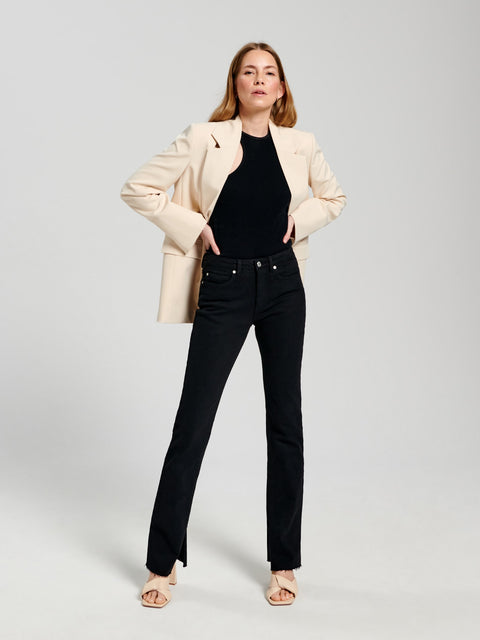 Sinsay Women's Black Mid rise straight Jeans | Sinsay in Lebanon