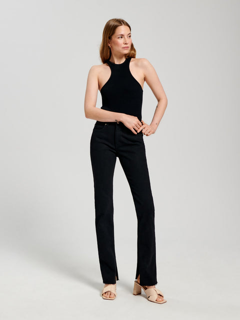 Sinsay Women's Black Mid rise straight Jeans | Sinsay in Lebanon