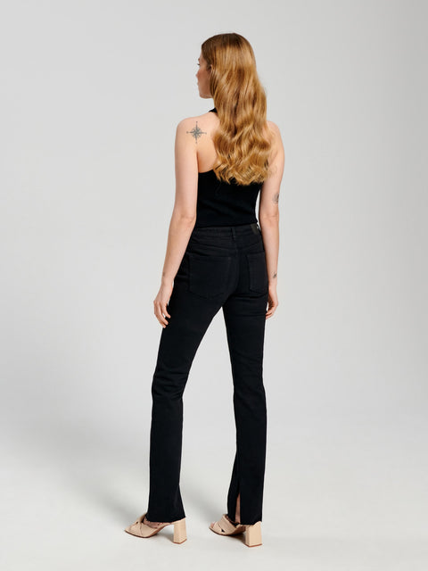 Sinsay Women's Black Mid rise straight Jeans | Sinsay in Lebanon