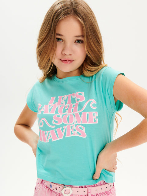 Sinsay Girl's Mint Green Printed T-Shirt | Sinsay In Lebanon