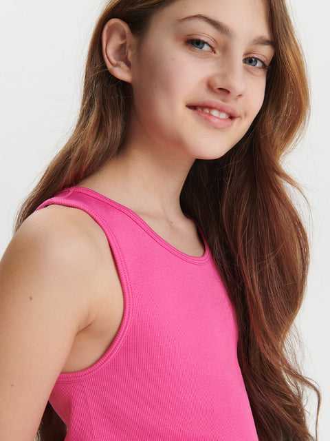 Sinsay Girl's Fuchsia Ribbed Tank Top | Sinsay In Lebanon
