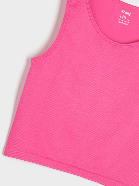 Sinsay Girl's Fuchsia Ribbed Tank Top | Sinsay In Lebanon