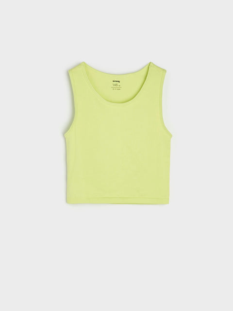 Sinsay Girl's Lime Green Ribbed Tank Top | Sinsay In Lebanon