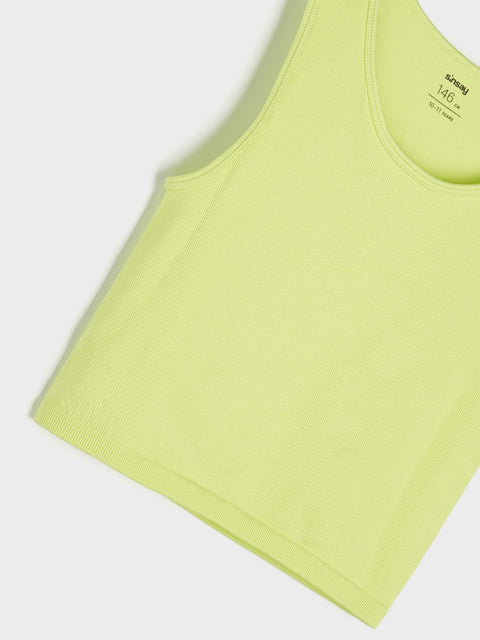Sinsay Girl's Lime Green Ribbed Tank Top | Sinsay In Lebanon