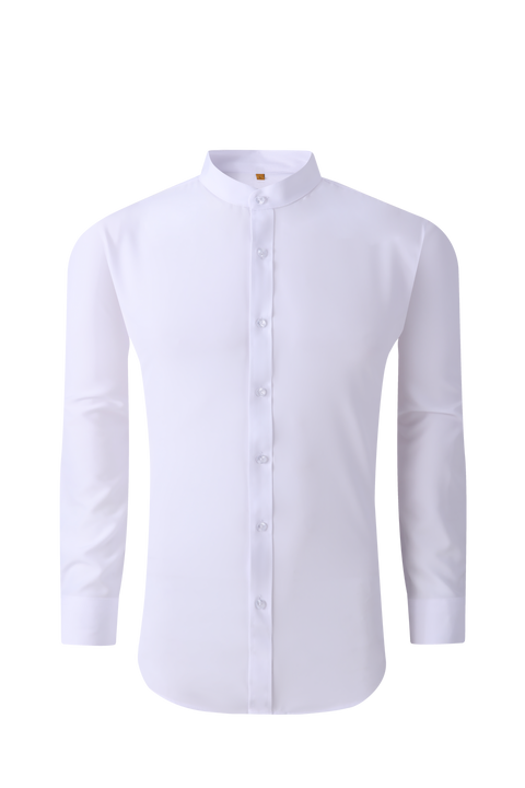 Suslo Couture Men's White Performance Stretch & Wrinkle Free Solid Button Down | Suslo Couture in Lebanon