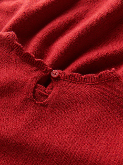 Reserved Baby Girl's Red Knitted Dress With A Wool Blend | Reserved In Lebanon