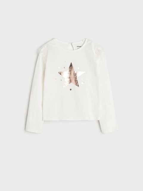 Sinsay Baby Girl's Off White Long Sleeve Blouse With Print | Sinsay In Lebanon