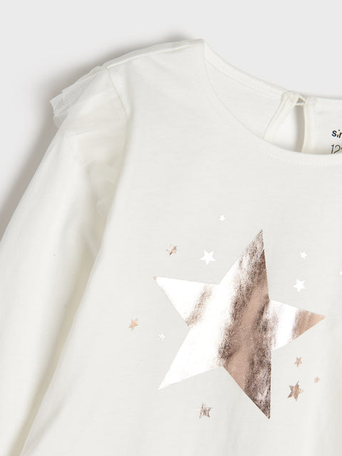 Sinsay Baby Girl's Off White Long Sleeve Blouse With Print | Sinsay In Lebanon