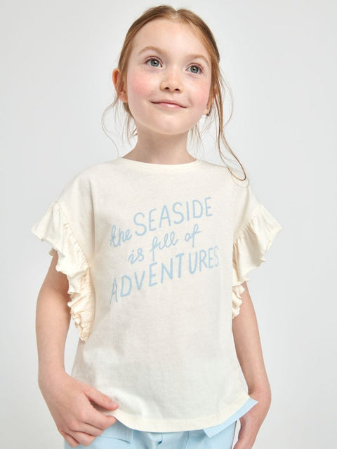 Sinsay Girl's White Short-Sleeve T-Shirt | Sinsay In Lebanon