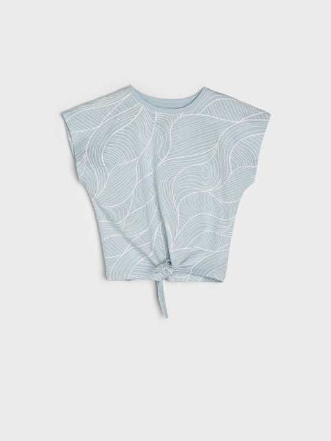 Sinsay Baby Girl's Light Blue T-Shirt With A Tie | Sinsay In Lebanon