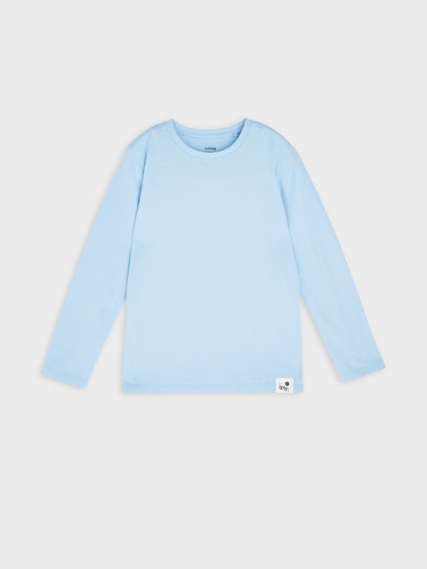 Light blue long-sleeve shirt on a white background