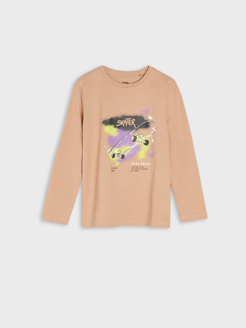 Sinsay Girl's Beige & Purple Long Sleeve Blouse |Sinsay In Lebanon