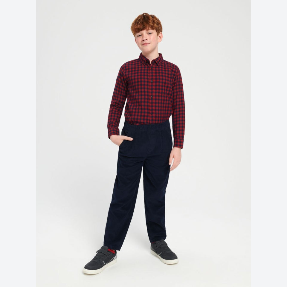 Sinsay Boy's Navy Velvet Corduroy Pull-On Pants