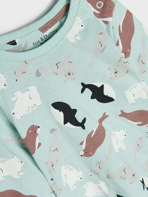 Sinsay Fox & Bunny Baby Boy's Multicolor Animal Printed Pack Of 2 Long Sleeve Blouses | Sinsay In Lebanon