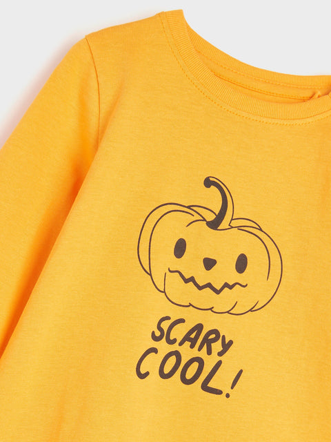 Sinsay Baby Boy's Orange Long-Sleeve Pumpkin Printed Blouse | Sinsay In Lebanon