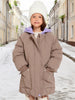 Sinsay Girl's Brown Diamond Quilted Hooded Jacket | Sinsay in Lebanon