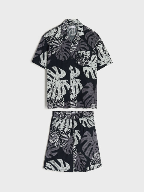 Sinsay Boy's Black All Over Print T-Shirt And Shorts Set | Sinsay In Lebanon