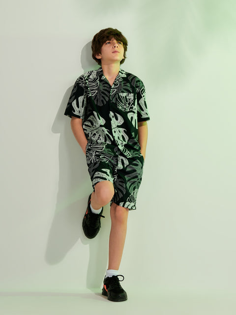 Sinsay Boy's Black All Over Print T-Shirt And Shorts Set | Sinsay In Lebanon
