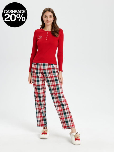 Sinsay Women's Red Multi Christmas Pajama Set | Sinsay In Lebanon