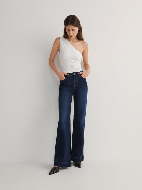 Reserved Women's White Drape Bodysuit | Reserved In Lebanon