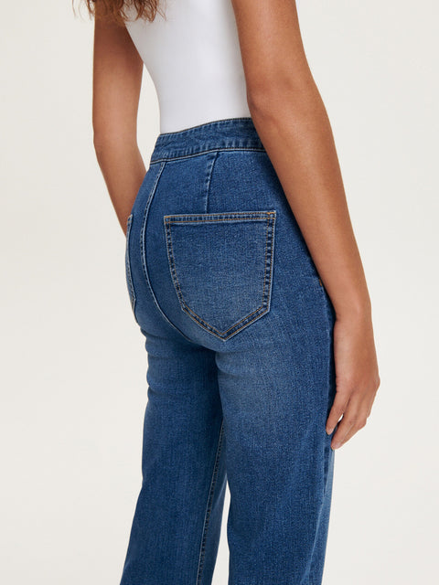 Reserved Women's Blue Skinny Flare Jeans | Reserved In Lebanon