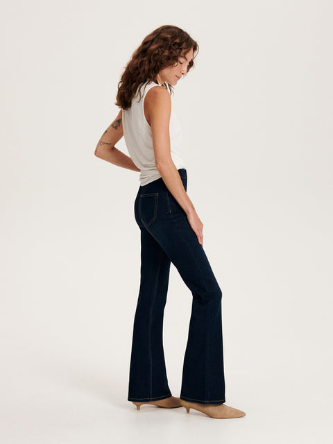 Reserved Women's Navy Skinny Flare Jeans | Reserved In Lebanon
