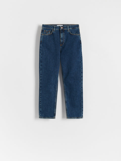 Blue jeans on a white background