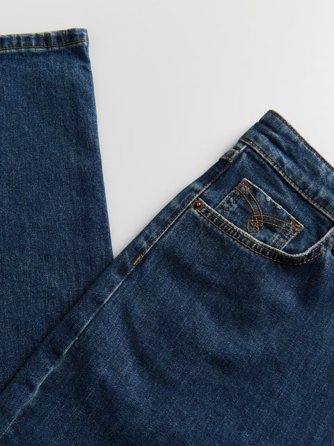 Pair of blue jeans on a white background