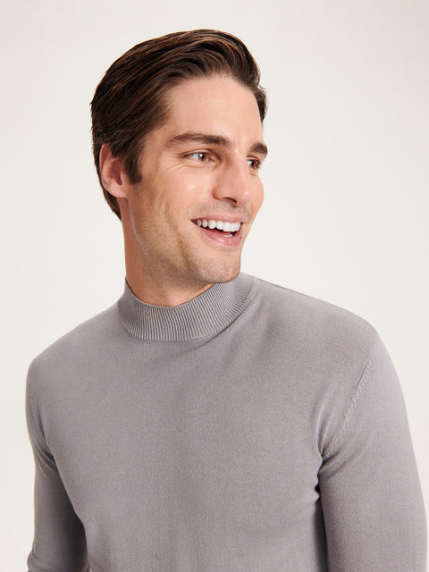 Reserved Men's Dark Grey Viscose Mock Turtleneck Sweater | Reserved In Lebanon