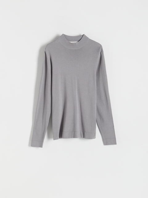 Gray long-sleeve top on a white background