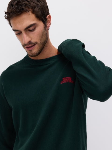 Reserved Men's Dark Green Cotton Sweater | Reserved In Lebanon